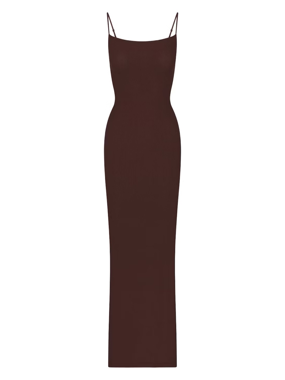 SKIMS Cocoa Fits Everybody Long Slip Maxi Dress with Adjustable Straps